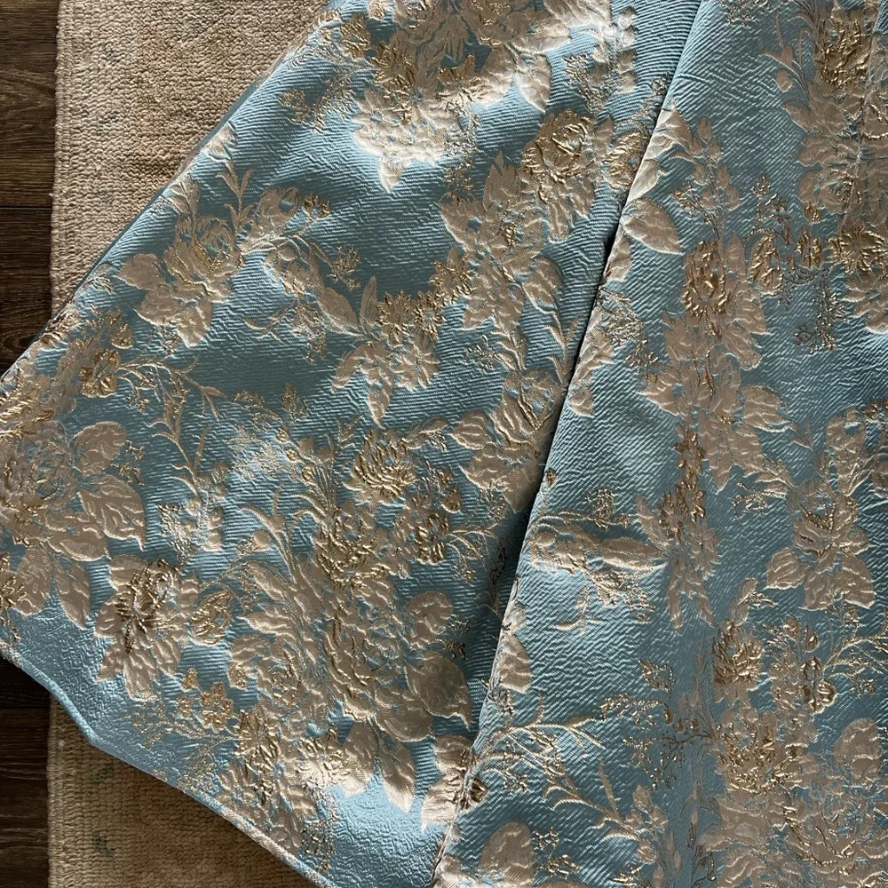 Mac Duggal Strapless Brocade Midi Dress with Pockets NWT Blue Multi - Picture 6 of 15